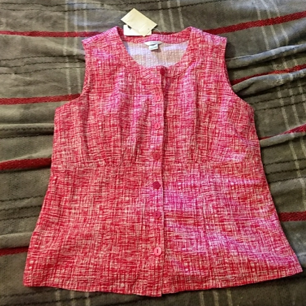 Christopher and Banks Short Sleeve Pink Blouse